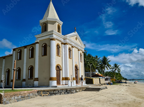 Centennial Catholic church on the beach in northeastern Brazil