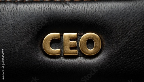 CEO Logo on Luxury Leather Briefcase with Sophisticated Design photo