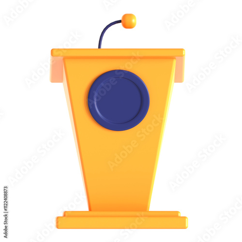 speech podium 3d icon illustration 