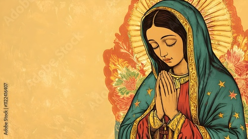 LADY OF GUADALUPE. ILLUSTRATION CONCEPT	