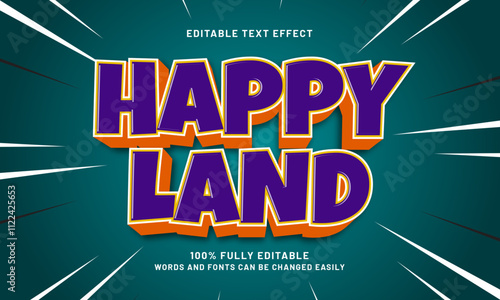 happy land editable text effects with a kids and play theme
