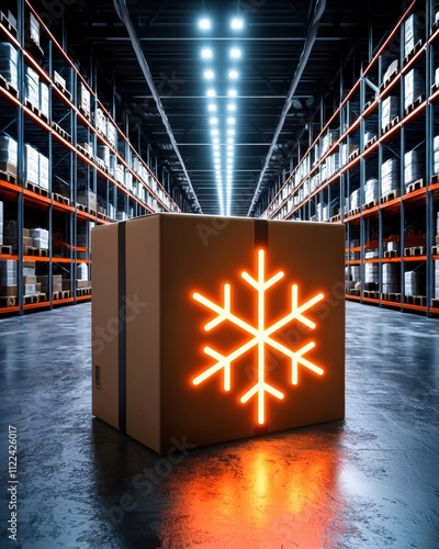 Frosted Box in Modern Warehouse Setting
