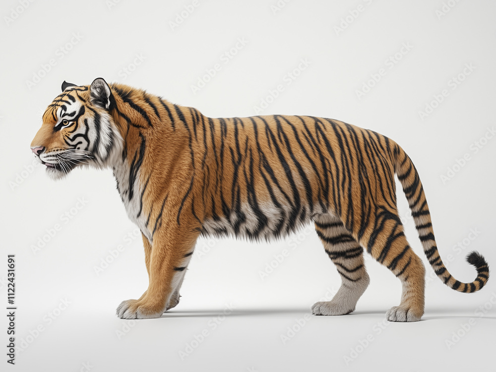 Obraz premium tiger on white background, full body tiger on white background