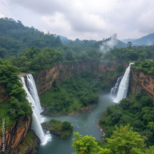 Scenic kote abbe falls in coorg  karnataka india River landscapes Ultra realistic Photorealistic landscape photographywater travel sky beautiful tourism outdoor