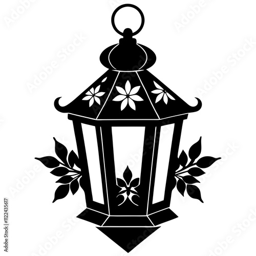 Christmas. Christmas lantern silhouette design. Christmas silhouette design. 