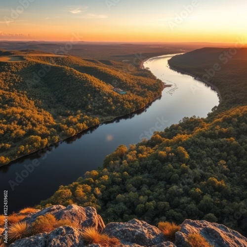 Picturesque lookout over the burnett river in gayndah queensland australia River landscapes Ultra realistic Photorealistic landscape photographywater travel sky beautiful tourism outdoor