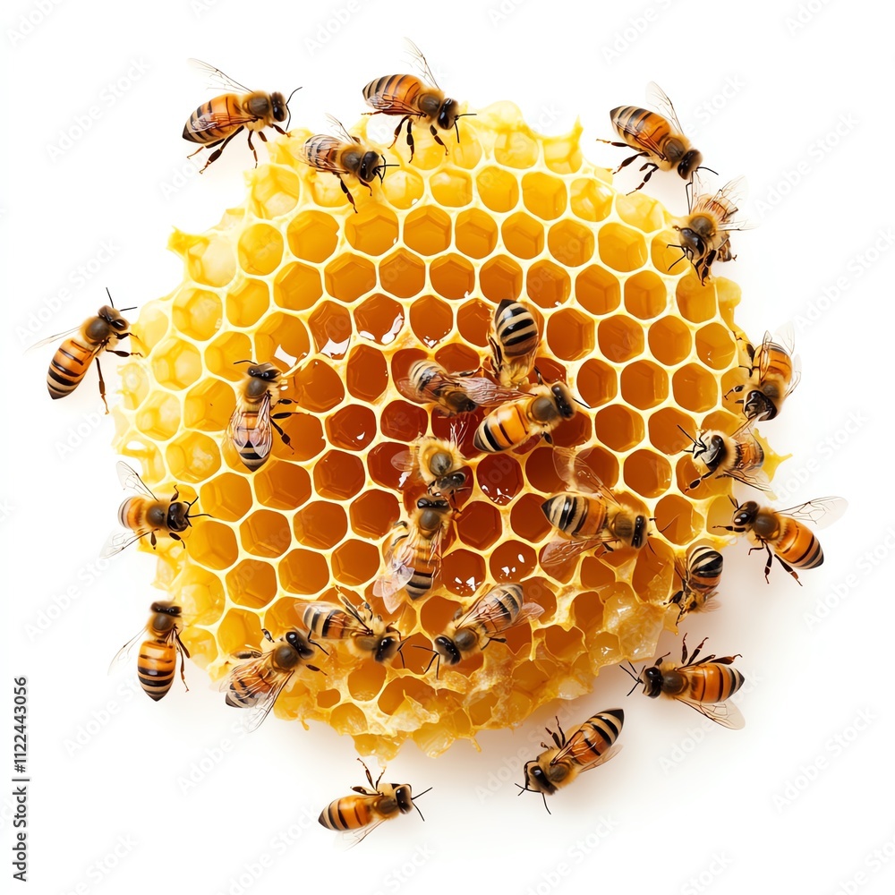 Swarm of bees on honeycomb showcasing natural teamwork and intricate design. Swarm of bees on honeycomb showcasing natural teamwork and intricate design.