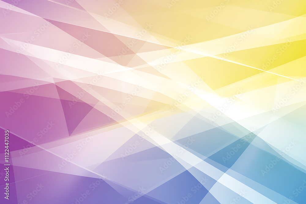 Obraz premium Abstract Geometric Background Design with Pastel Colors and Overlapping Shapes, creating a calming and serene visual experience