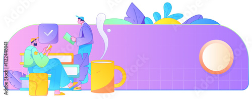 Education and learning people flat vector concept hand drawn illustration
