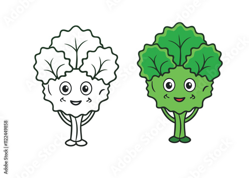 "Fun kale coloring page for kids! Explore leafy greens with this simple design, perfect for teaching healthy eating while letting creativity shine. Great for all ages!"
