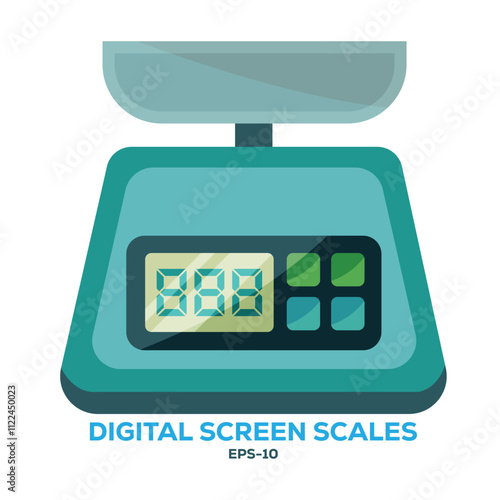Illustration of Digital screen scales Isolated on white