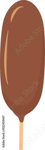 Corn dog illustration. Korean food clipart.