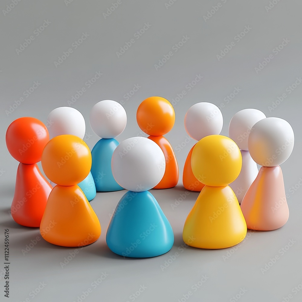 Obraz premium Engaging Cartoon Characters Discussing Social Issues