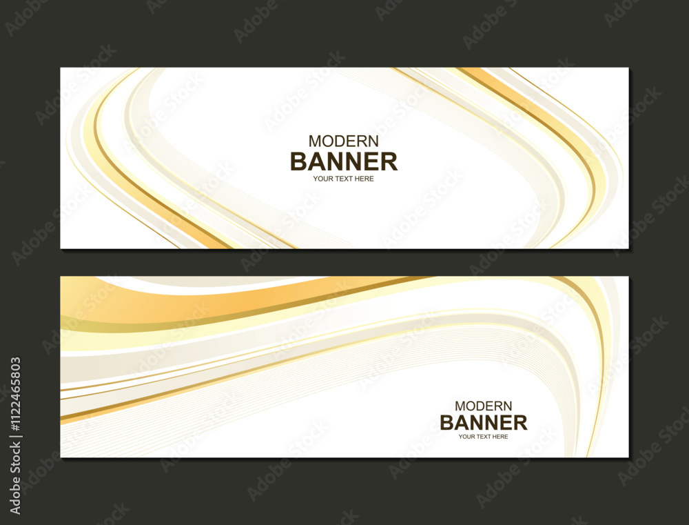 Fototapeta premium elegant golden abstract wave banner