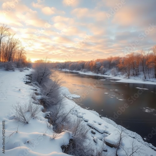 Snowy landscape along the potomac river in the usa on a cold but beautiful winters day River landscapes Ultra realistic Photorealistic landscape photographywater travel sky beautiful tourism outdoor