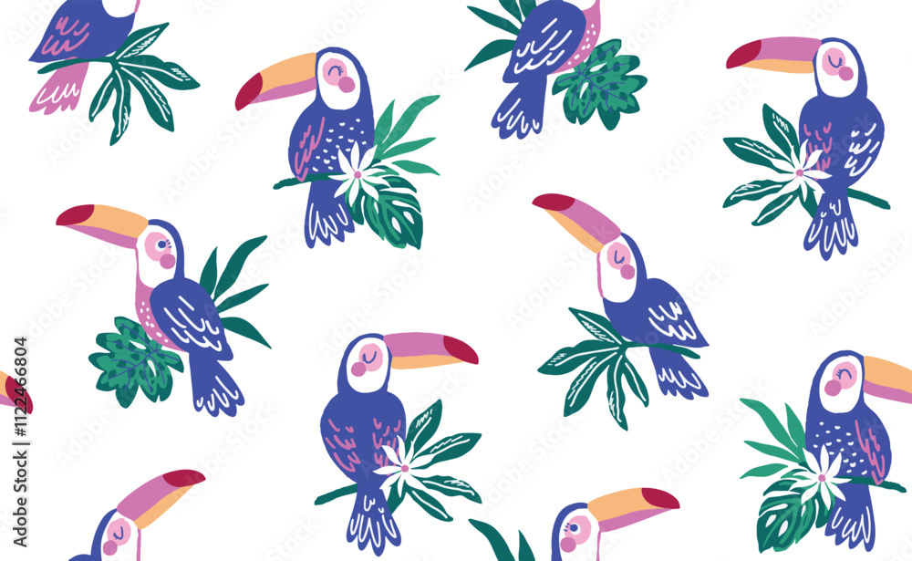 Obraz premium Abstract geometric seamless pattern. Vector colorful blocks pattern design background. Vibrant and gradient colors for design background and materials. flowers with soft petals in pastel tones such