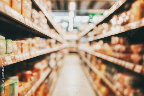 Wallpaper Mural An artistic representation of a supermarket scene with an emphasis on blurred lines. Torontodigital.ca