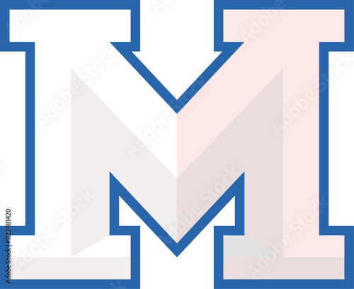 alphabet letter m college sports logo
