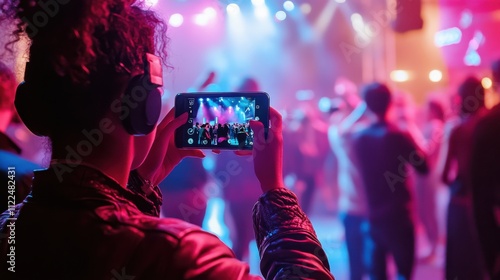 A man photographed with a mobile phone in a nightclub