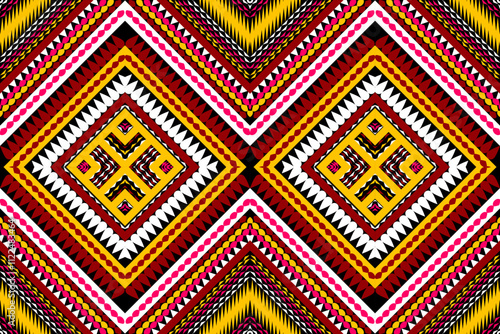 Aztec tribal geometric vector background Seamless stripe pattern. Traditional ornament ethnic style. Design for textile, fabric, clothing, curtain, rug, ornament, wrapping.