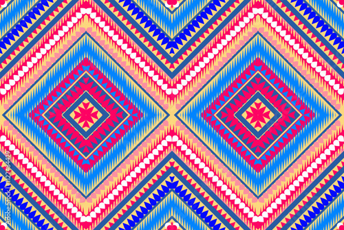 Aztec tribal geometric vector background Seamless stripe pattern. Traditional ornament ethnic style. Design for textile, fabric, clothing, curtain, rug, ornament, wrapping.