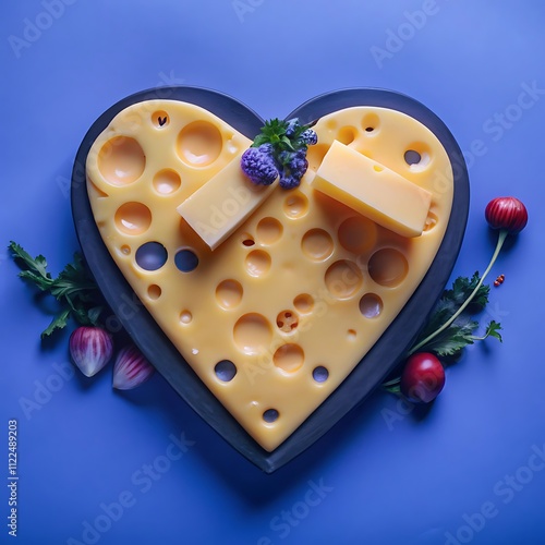 Charming Cheese Valentine's Day Heart Design for Creative Projects photo