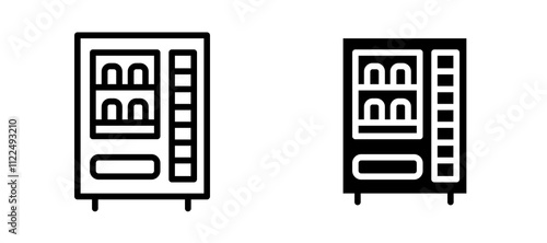 Vending machine icon symbol collection on white background.