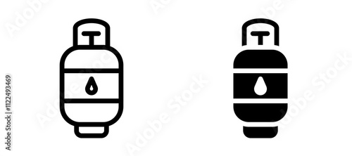 Gas cylinders icon symbol collection on white background.