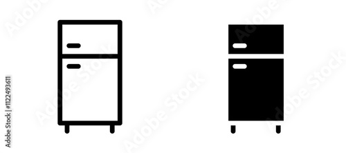 Fridge icon symbol collection on white background.