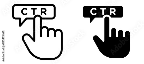 CTR icon symbol collection on white background.