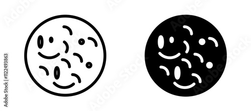 Microorganism icon symbol collection on white background.