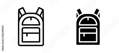 Backpack icon symbol collection on white background.