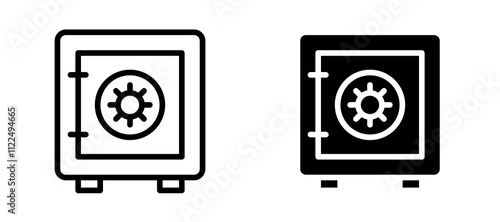 Bank vault icon symbol collection on white background.