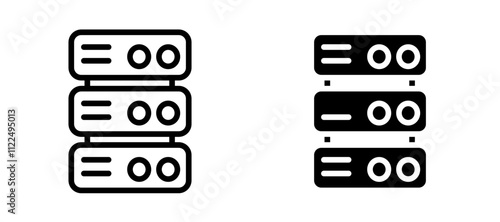 Server icon symbol collection on white background.