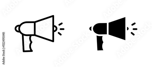 Loud Speaker icon symbol collection on white background.