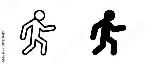 Pedestrian icon symbol collection on white background.