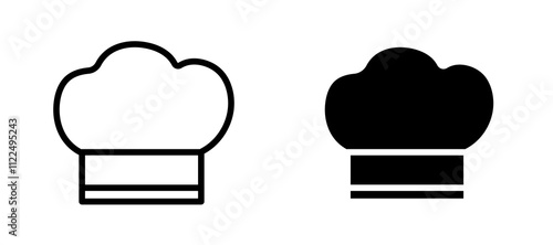Chef hat icon symbol collection on white background.
