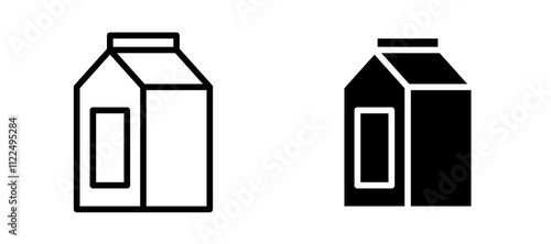 Milk carton icon symbol collection on white background.