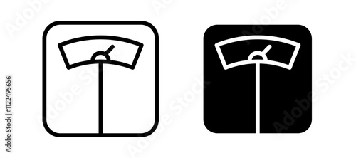Weight scale icon symbol collection on white background.
