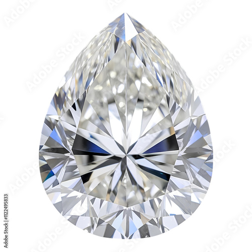 Large Pear Shaped Diamond on Black Background