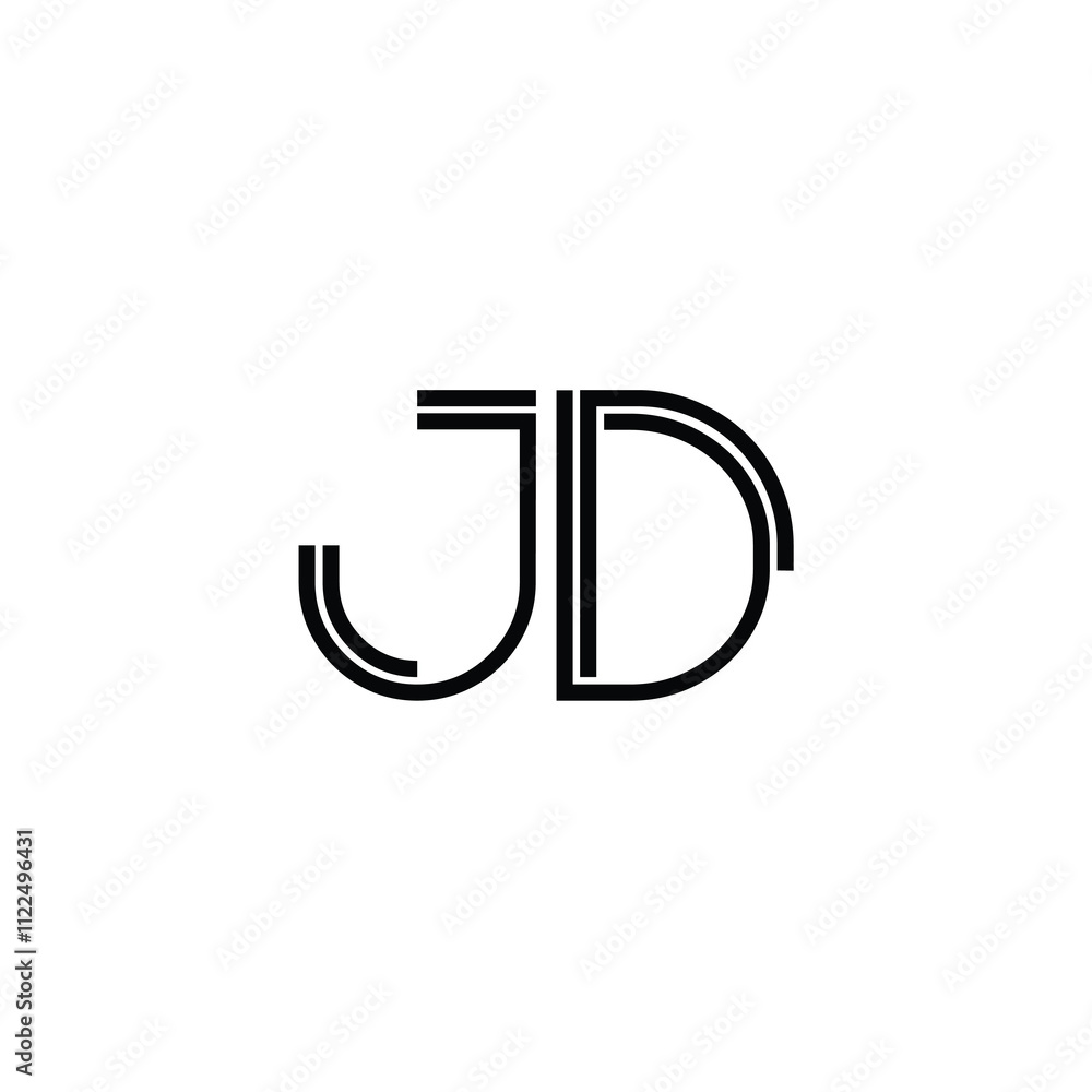 JD monogram logo design letter text name symbol monochrome logotype alphabet character simple logo JD monogram logo design letter text name symbol monochrome logotype alphabet character simple logo