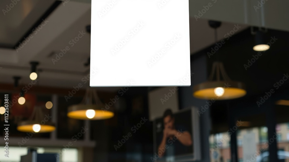 Blank Signage Mockup in Modern Cafe Setting for Branding and Advertising Purposes Blank Signage Mockup in Modern Cafe Setting for Branding and Advertising Purposes