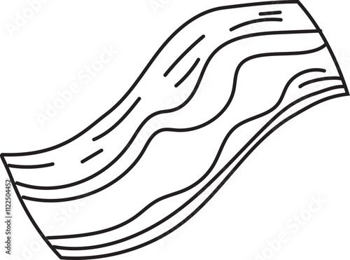 Bacon strip line art illustration.