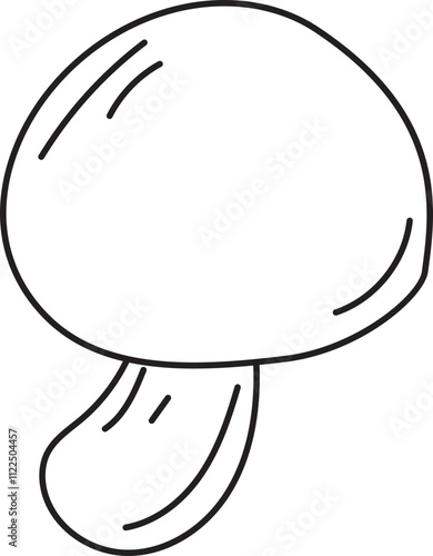 Mushroom line art minimalist illustration.