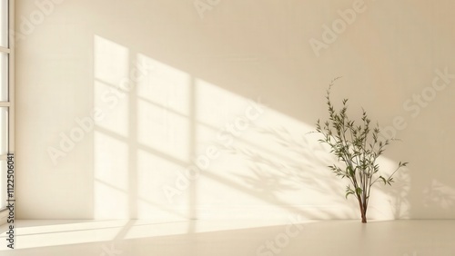 Minimalist Interior Design: A Serene Corner with Natural Light and Greenery