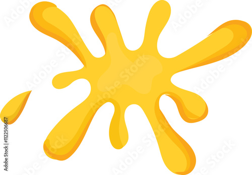 Yellow cheese splash illustration with droplets.