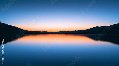 Wallpaper Mural Serene twilight over calm lake with reflections of mountains and sky Torontodigital.ca