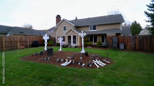 a house with a very creepy halloween aura