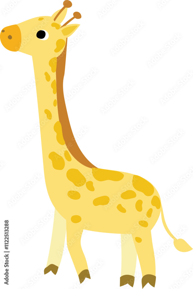 Fototapeta premium Cartoon Giraffe Illustration with Spots.