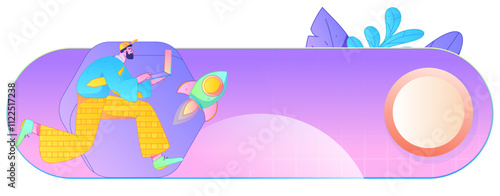 People exercising healthy running vector internet operation illustration
